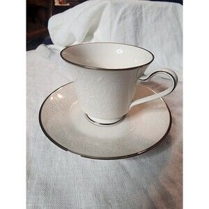 NORITAKE Ivory China  AFFECTION  Cup and Saucer  7192 Japan